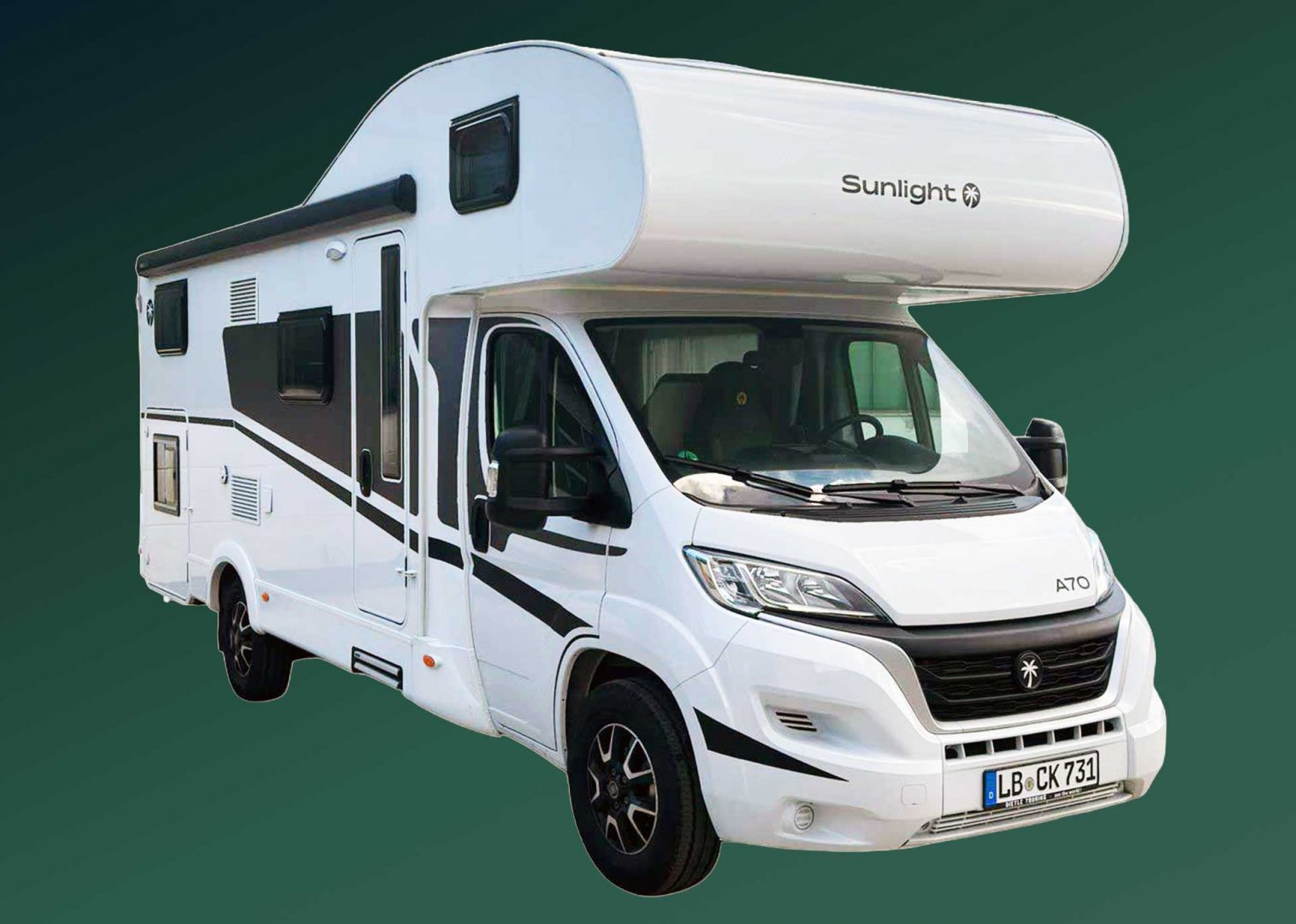 Sunlight A70 Wohnmobil mit Hundebox-Ausbau in der Heckgarage